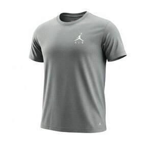 Jordan Air T-Shirt Men Sz 3XL Gray Embroidered Logo Cotton Short Sleeves Top